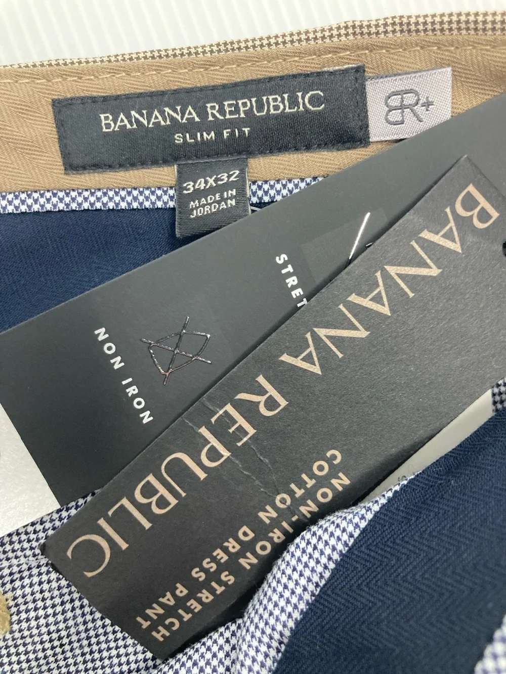 NWT Banana Republic Slim Fit Cotton Chino Pants Micro Plaid S546